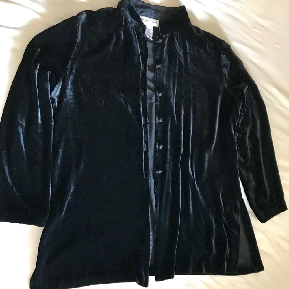 Beautiful Black Velvety Top by Rena Rowan